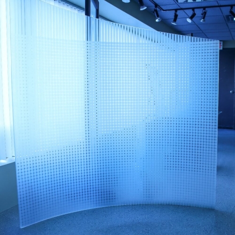 Custom glass sandblasting in North America from All Team Glass & Mirror Ltd. in Woodbridge, Ontario.